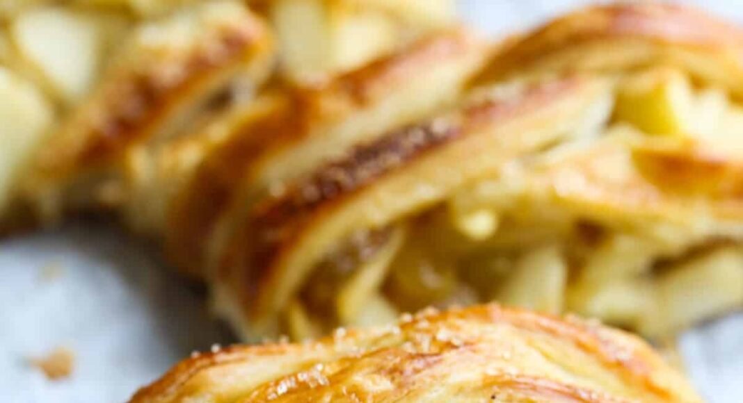 A slice of Apple Strudel with Golden Raisins