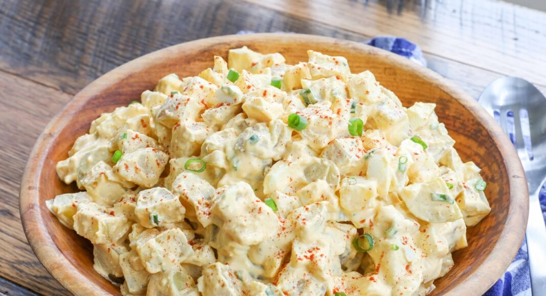 Deviled Egg Potato Salad - Barefeet in the Kitchen