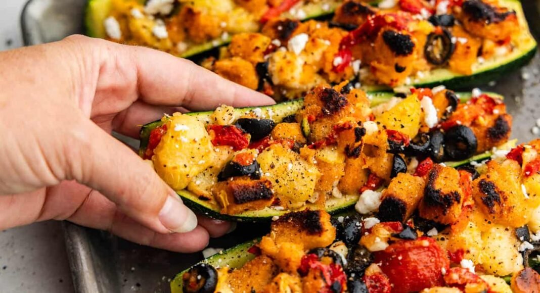 Mediterranean Stuffed Zucchini