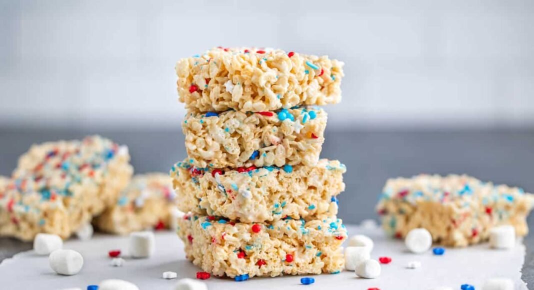 Red White & Blue Rice Krispie Treats