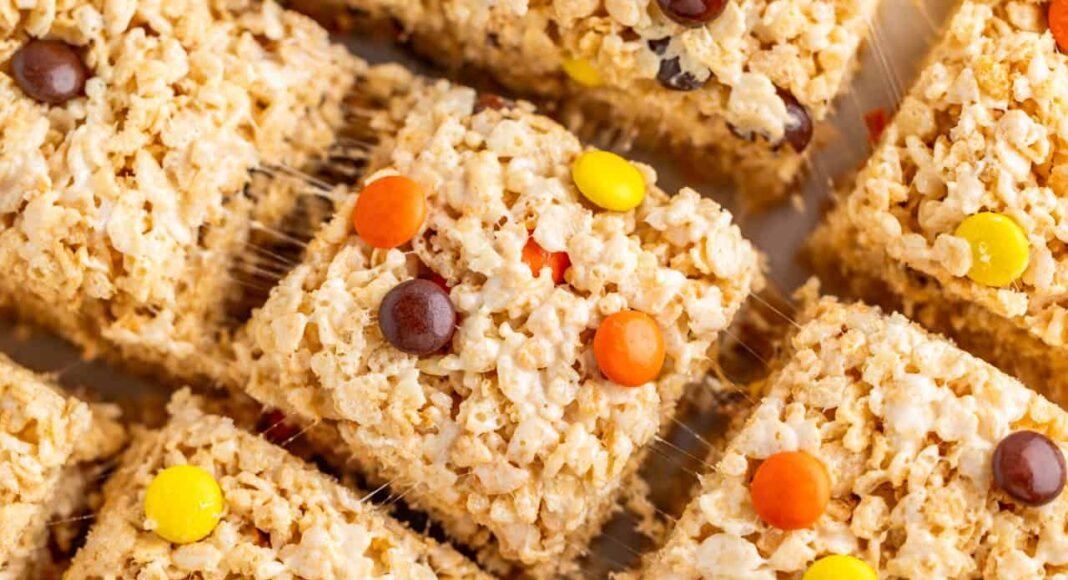 Reese's Pieces Rice Krispie Treats