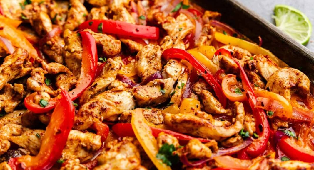 Sheet Pan Chicken Fajitas - The Stay At Home Chef