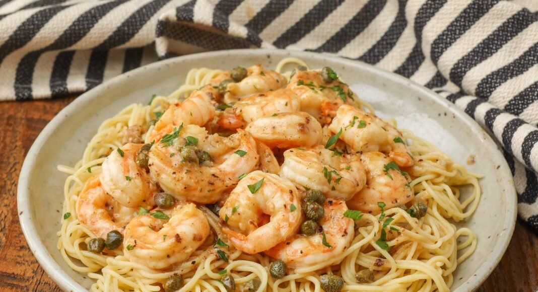 Weeknight Shrimp Piccata - Barefeet in the Kitchen