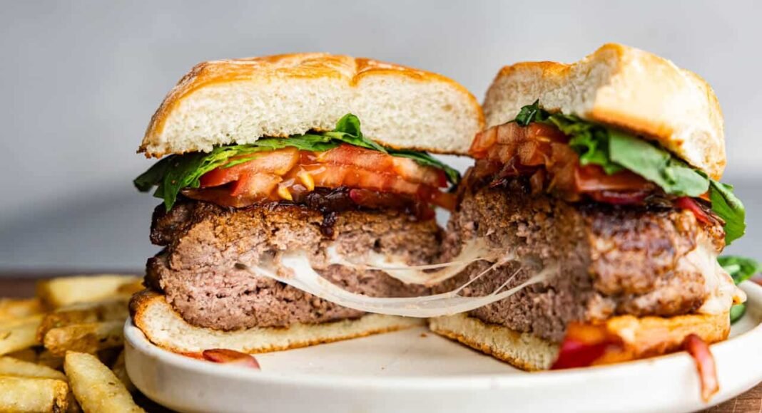 Stuffed Caprese Burgers - The Stay At Home Chef