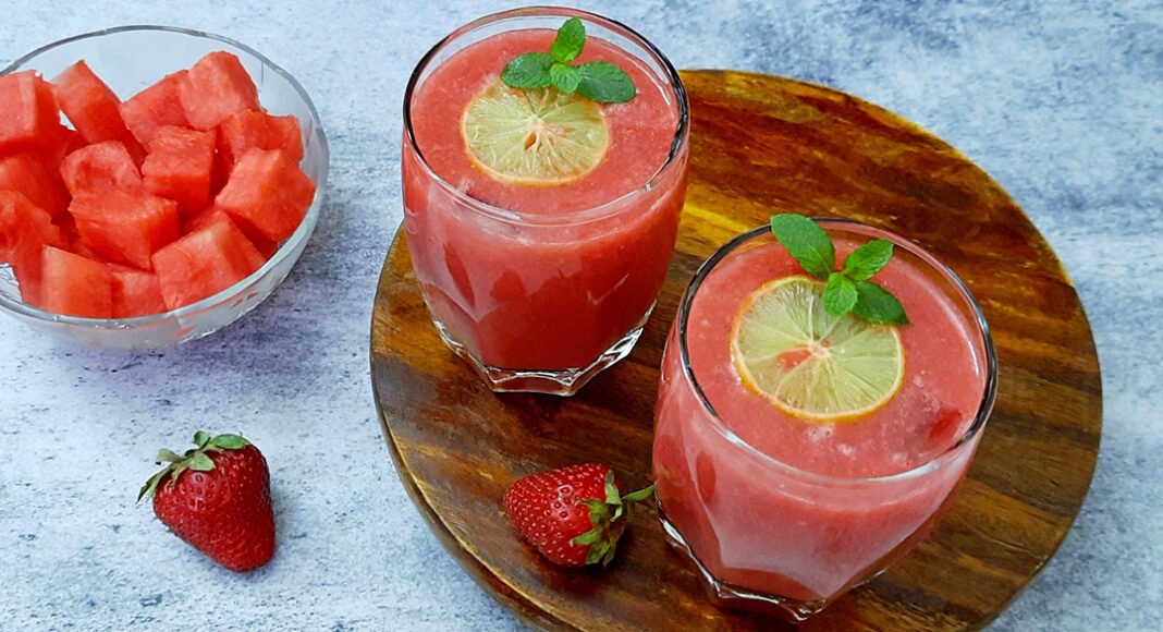 Watermelon Strawberry Cooler Recipe - Mads' Cookhouse
