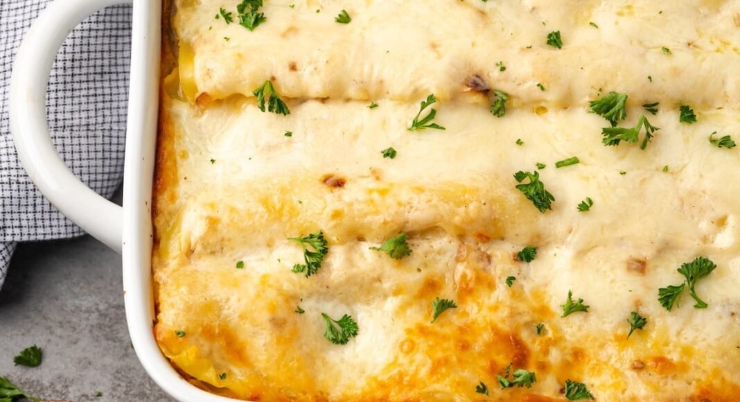 Creamy Chicken Lasagna | Cookies and Cups