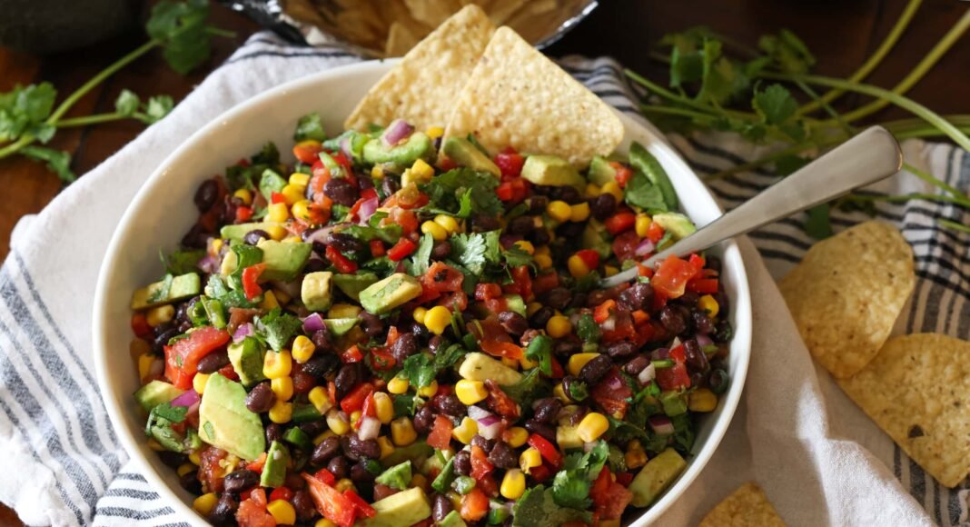 bowl of corn and bean salsa