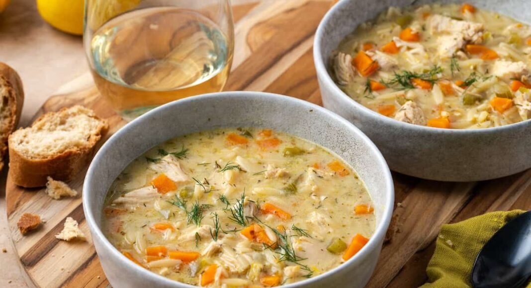 Lemon Chicken Orzo Soup | Cookies and Cups