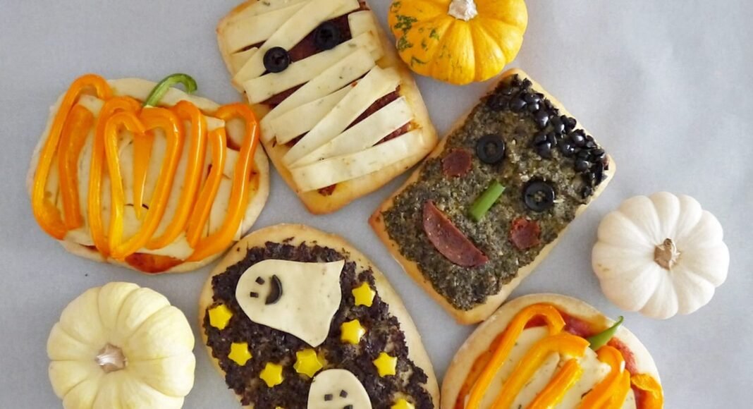 Spooky Scary Mini Halloween Pizzas