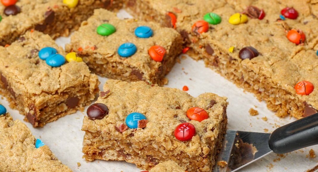 Monster Cookie Bars - Barefeet in the Kitchen