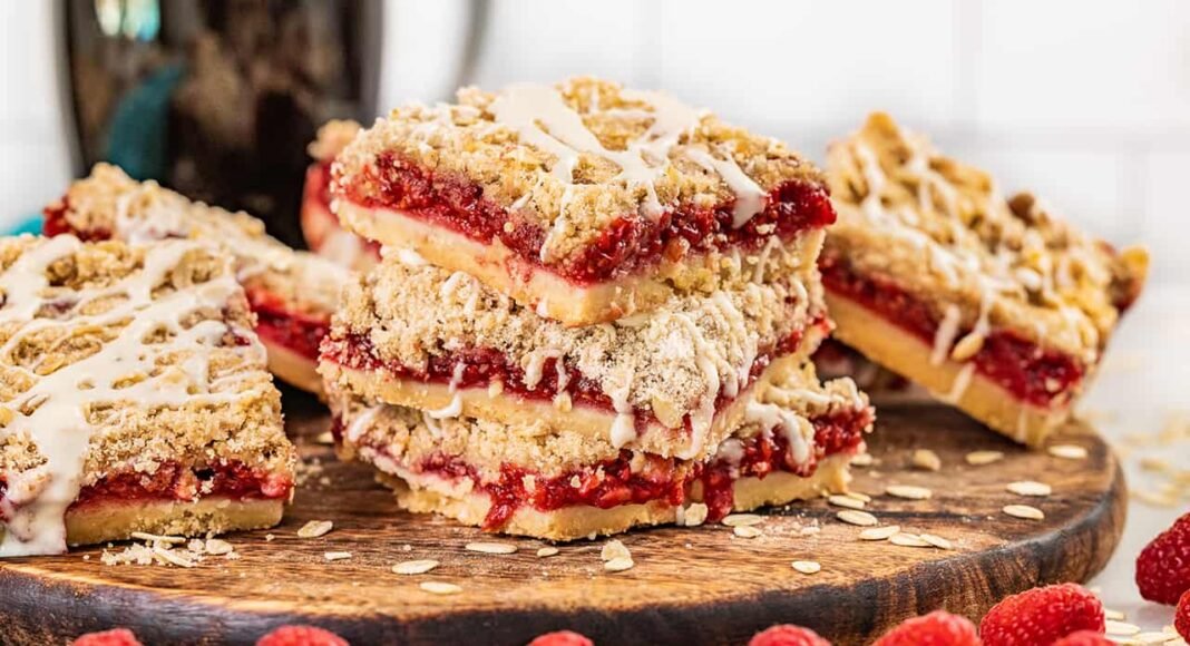 Raspberry Streusel Dessert Bars - The Stay At Home Chef