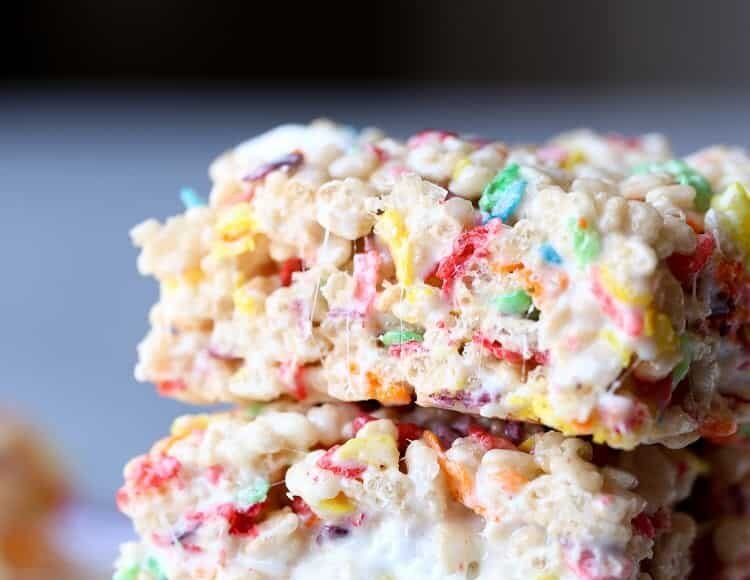 Image of Fruity Pebble Krispie Treats, Stacked