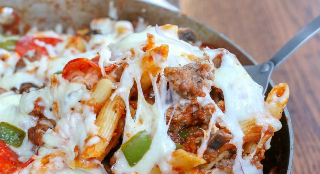 Pizza Pasta Bake - Barefeet in the Kitchen