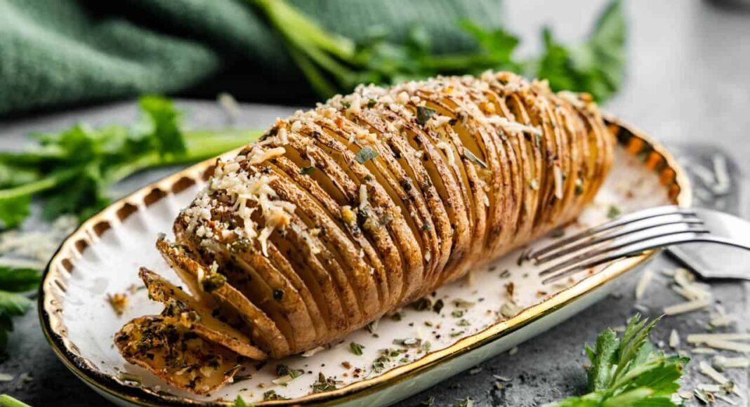 Garlic Herb Hasselback Potatoes - The Stay At Home Chef