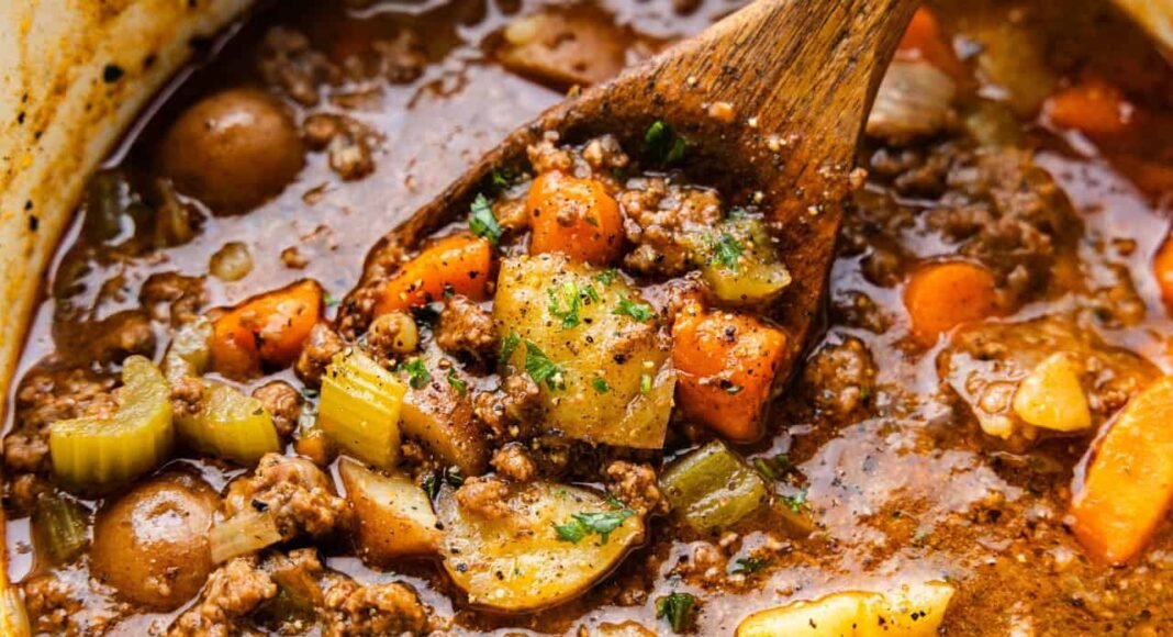 Ground Beef Stew - The Stay At Home Chef
