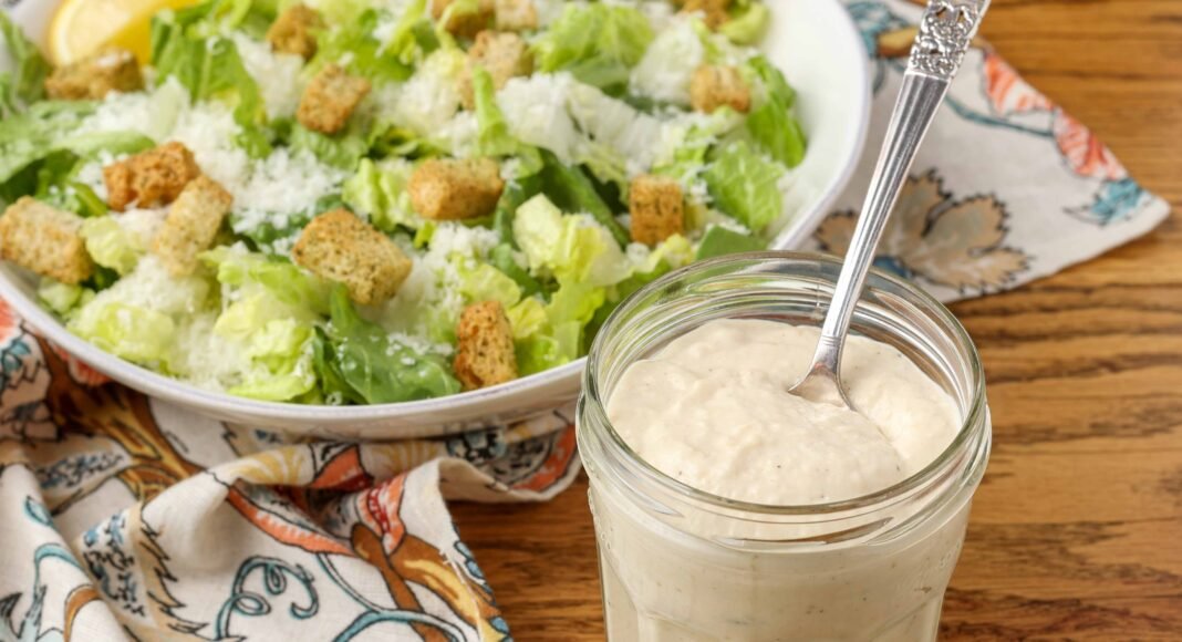 Creamy Caesar Dressing - Barefeet in the Kitchen
