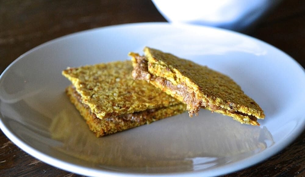 Raw Cheez Crackers with Almond (or Peanut) Butter