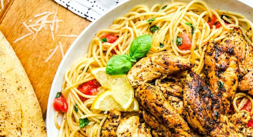 Lemon Herb Chicken Spaghetti - The Stay At Home Chef
