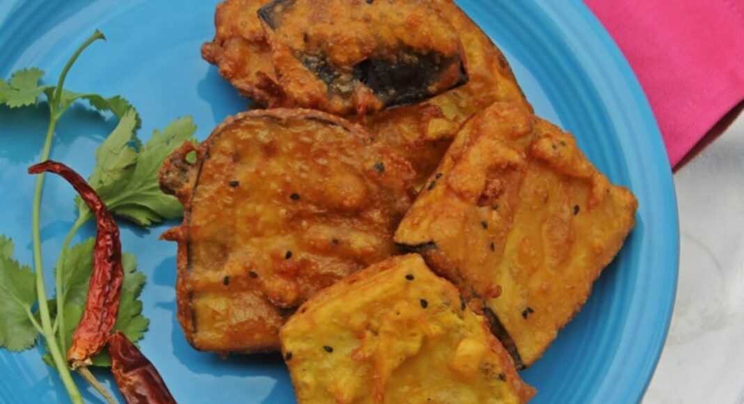 Beguni (Batter Coated Eggplant Wedges) [Vegan, Gluten-Free]