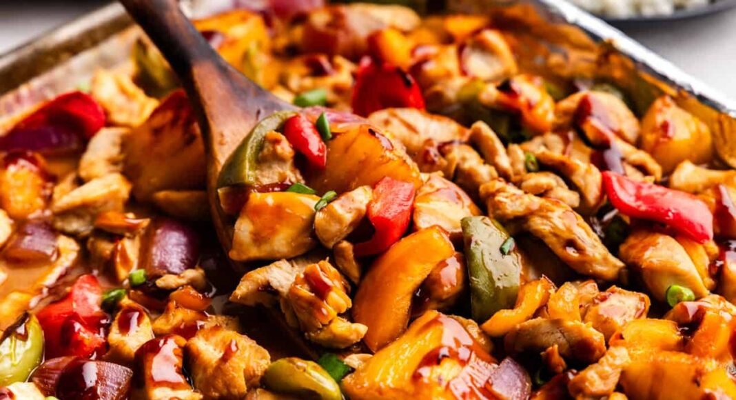 Sheet Pan Hawaiian Chicken and Veggies