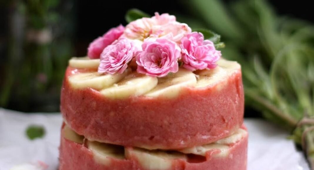 Banana Strawberry Ice Cream Cake