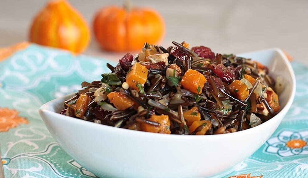 Wild Rice Pilaf With Butternut Squash, Cranberries, and Pecans [Vegan] – One Green Planet